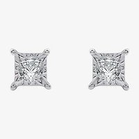 (G / Si1-Si2) 1/10 CT. T.W. Lab Grown White Diamond Sterling Silver Round Stud Earrings