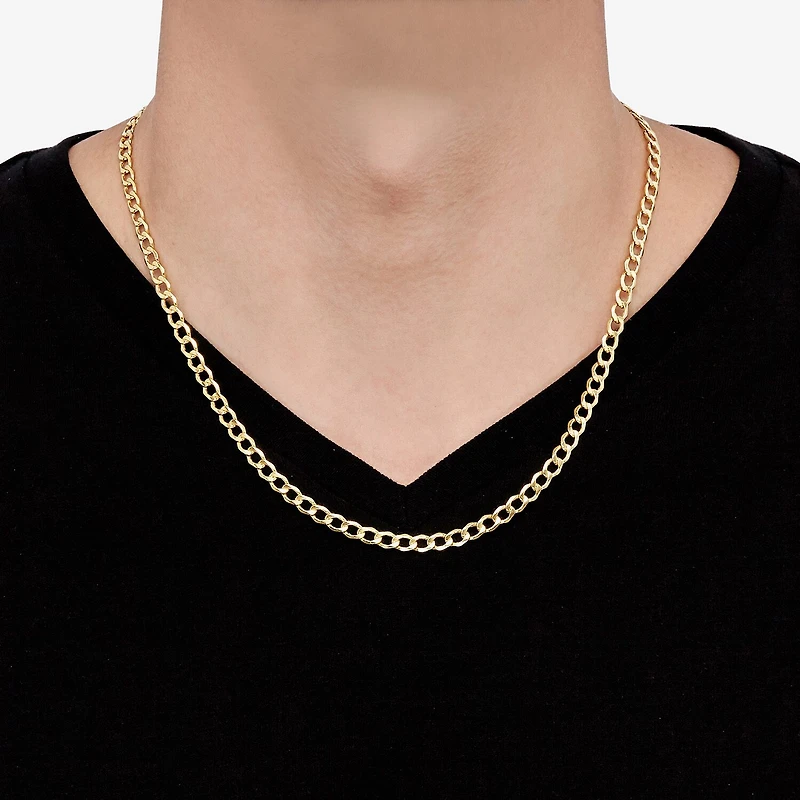 Made Italy Unisex Adult 10K Gold 20 Inch Curb Chain Necklace