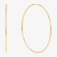 Womens 14K Gold 30mm Circle Round Hoop Earrings