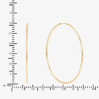 Womens 14K Gold 30mm Circle Round Hoop Earrings