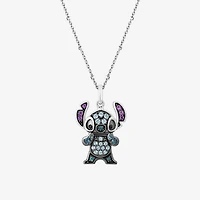 Disney Jewels Collection Womens Diamond Accent Natural Black Diamond Sterling Silver 18 Inch Pendant Necklace