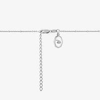 Disney Jewels Collection Womens 1/10 CT. T.W. Natural White Diamond 14K Rose Gold Over Silver Sterling Silver Bow 18 Inch Pendant Necklace