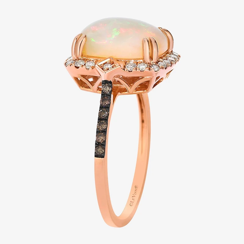 Le Vian® Ring featuring 2 cts. Neopolitan Opal™, 1/10 cts. Chocolate Diamonds® , 1/5 cts. Nude Diamonds™ set in 14K Strawberry Gold®