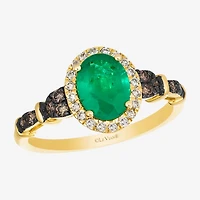 Le Vian® Ring featuring 7/8 cts. Costa Smeralda Emeralds™, 1/7 cts. Chocolate Diamonds® , 1/7 cts. Nude Diamonds™  set in 14K Honey Gold™