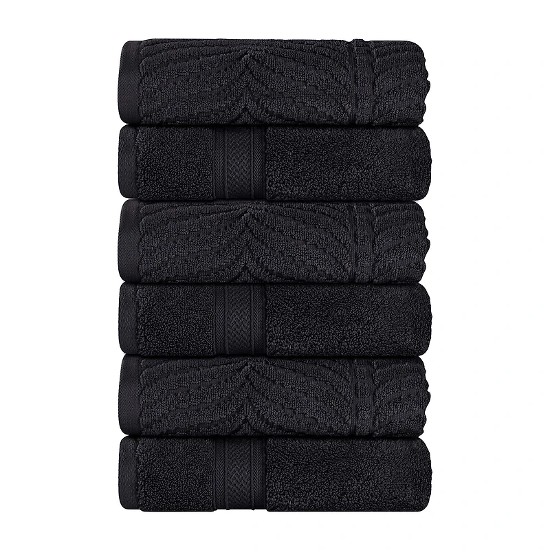 SUPERIOR® Chevron Collection | 100% Cotton 6-pc. Solid Hand Towel