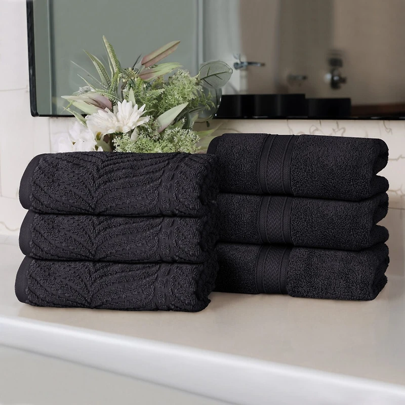 SUPERIOR® Chevron Collection | 100% Cotton 6-pc. Solid Hand Towel