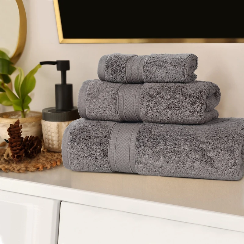 SUPERIOR® Chevron Collection | 100% Cotton 3-pc. Quick Dry Bath Towel Set