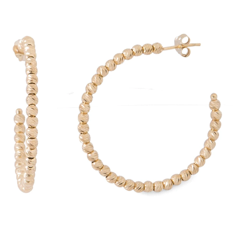 Womens 14K Gold Over Silver 32mm Hoop Earrings