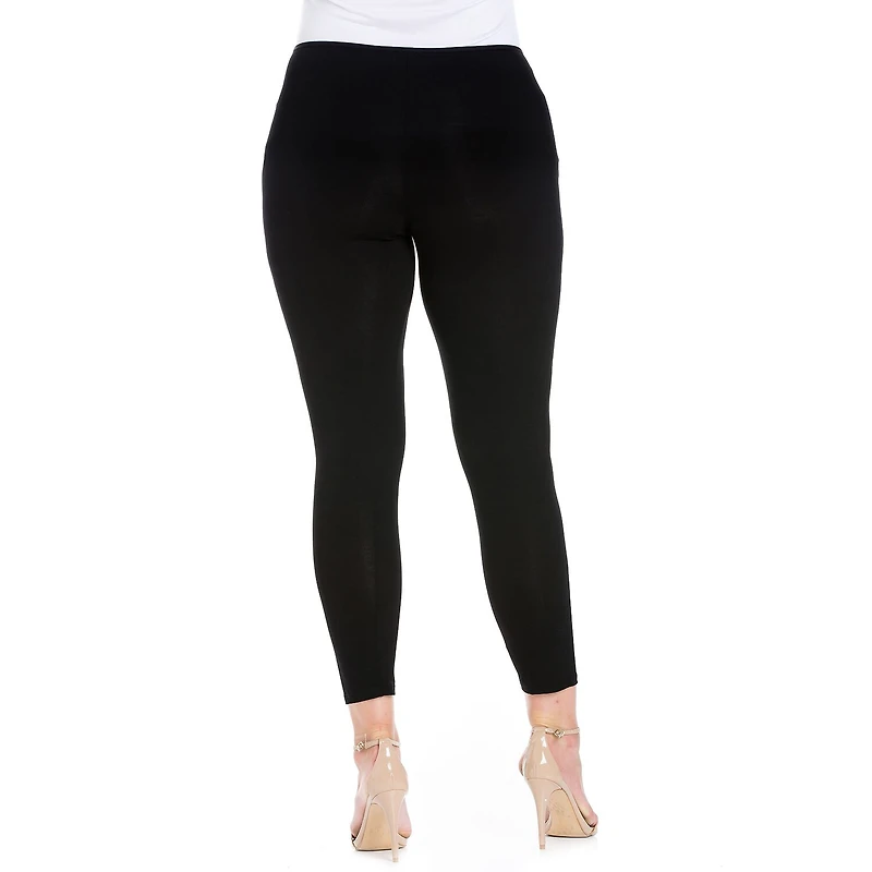24seven Comfort Apparel Womens Plus Slim Mid Rise Ankle Pant