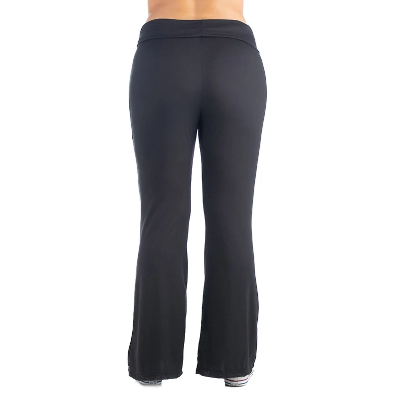 24seven Comfort Apparel Womens Plus Mid Rise Flare Palazzo Pant