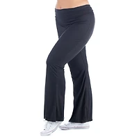 24seven Comfort Apparel Womens Plus Mid Rise Flare Palazzo Pant