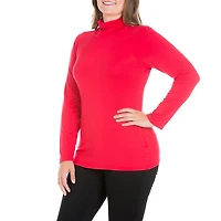 24seven Comfort Apparel Plus Womens Turtleneck Long Sleeve Tunic Top