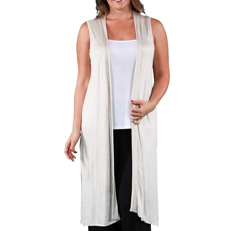 24seven Comfort Apparel Womens Plus Midweight Softshell Vest Jacket