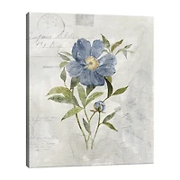 Lumaprints Blue Linen Peony Canvas Art
