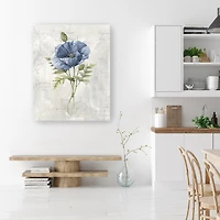 Lumaprints Blue Linen Poppy Canvas Art