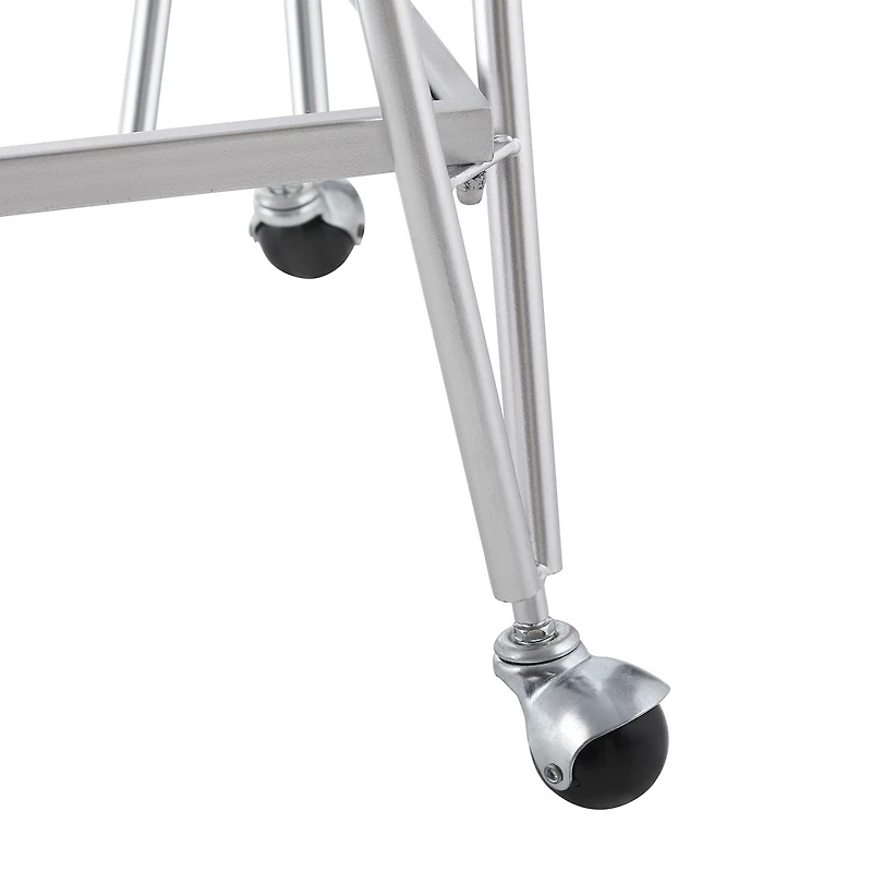 Linon Hera Kitchen And Dining Room Collection Glass-Top Serving Cart