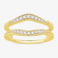 Womens 1/5 CT. Natural White Diamond 10K Gold Wedding Ring Guard