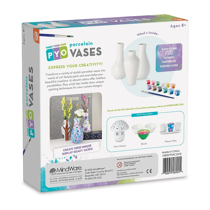 MindWare Paint Your Own Porcelain Vases