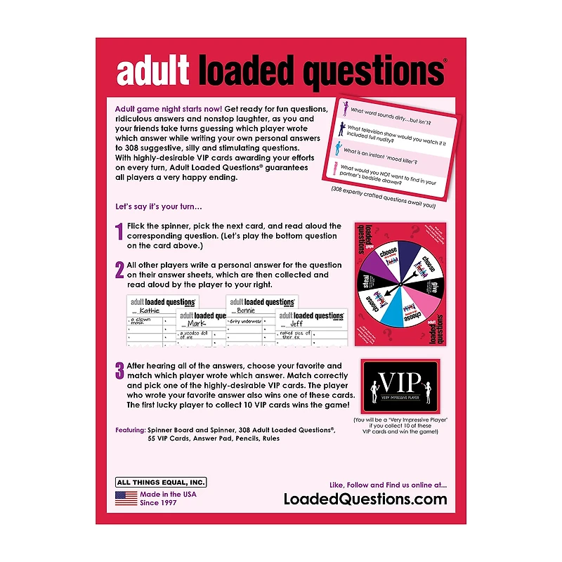 All Things Equal Adult Loaded Questions