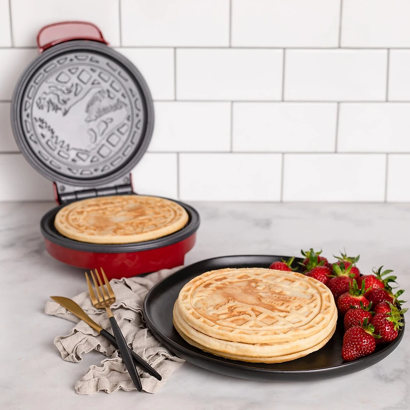 Uncanny Brands Jurassic Park Waffle Maker - T-Rex on Your Waffles - Waffle Iron