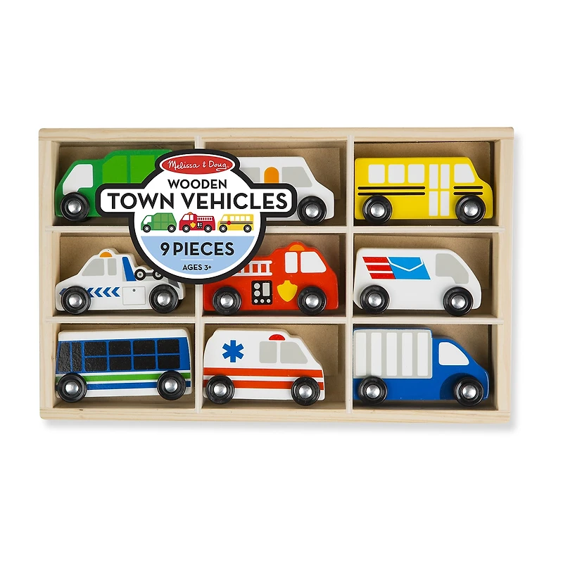 Melissa & Doug Wooden Town Vehicles Set