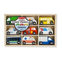 Melissa & Doug Wooden Town Vehicles Set