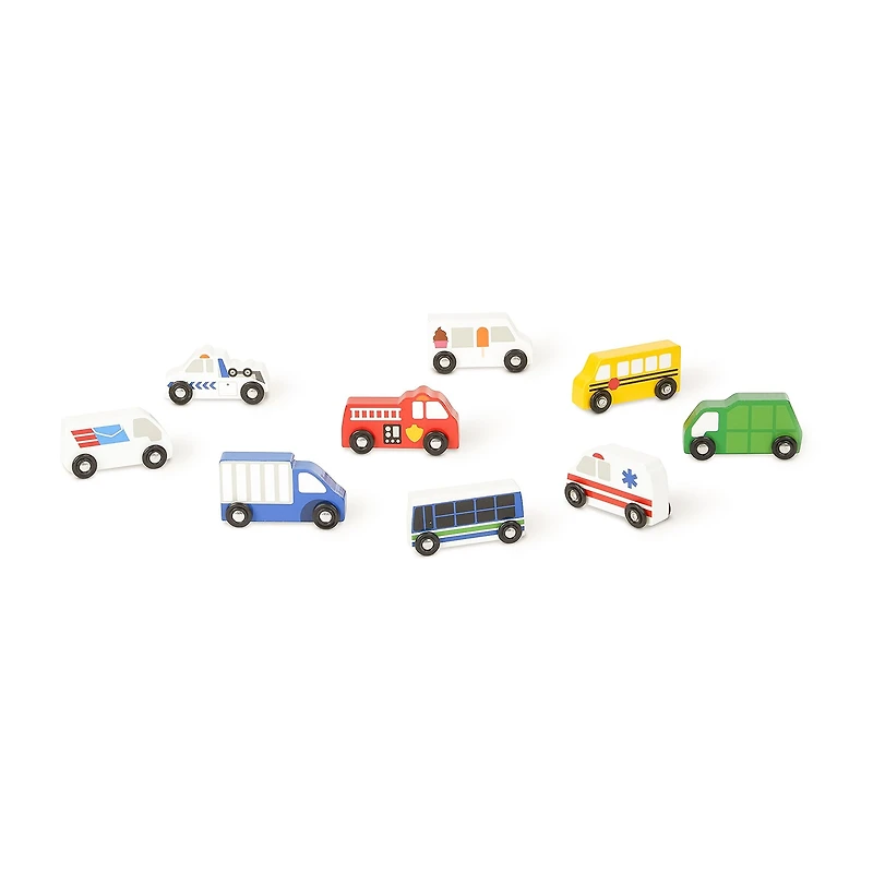 Melissa & Doug Wooden Town Vehicles Set