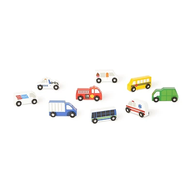 Melissa & Doug Wooden Town Vehicles Set