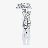 Signature By Modern Bride 1 1/5 CT. T.W. Lab-Grown (H-I / SI1-SI2) Diamond Pear Side Stone Halo Bridal Set 10K or 14K Gold