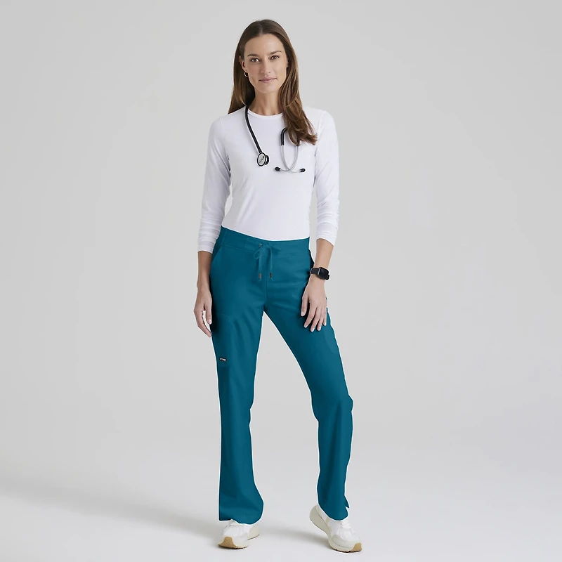 Grey's Anatomy™ by Barco Classic 4277 Mia 6-Pocket Mid-Rise Straight Leg Womens Petite Scrub Pant