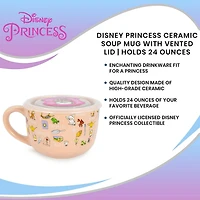 Disney Collection Princess 24 Oz Soup Mug With Lid 2-pc. Princess Coffee Mug