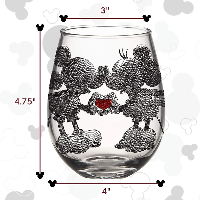 Disney Collection Mickey & Minnie 20 Oz Glass Juice Glass