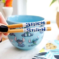 Disney Collection Lilo & Stitch 20 Oz Bowl With Chopsticks 3-pc. Ceramic Dinnerware Set