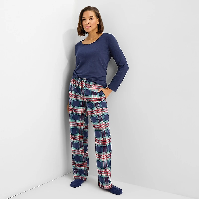 Liz Claiborne Womens Long Sleeve 4-pc. Pajama Set