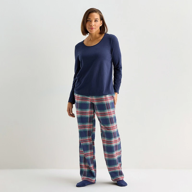 Liz Claiborne Womens Long Sleeve 4-pc. Pajama Set
