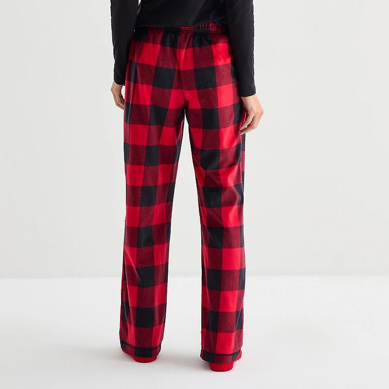 Sleep Chic Womens Fleece Pajama Pants With Sock