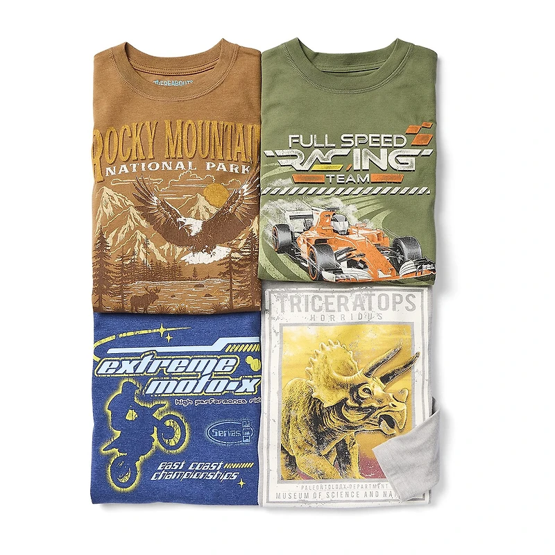 Thereabouts Little & Big Kid Boys Crew Neck Long Sleeve Regular Fit Graphic T-Shirt
