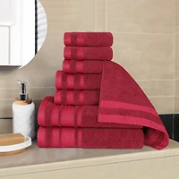 SUPERIOR® Hays Collection | 100% Cotton 8-pc. Quick Dry Solid Bath Towel Set