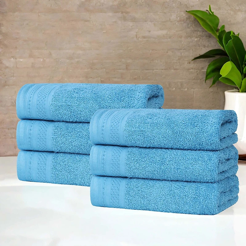 SUPERIOR® Honeycomb Collection | 100% Combed Cotton 6-pc. Solid Hand Towel