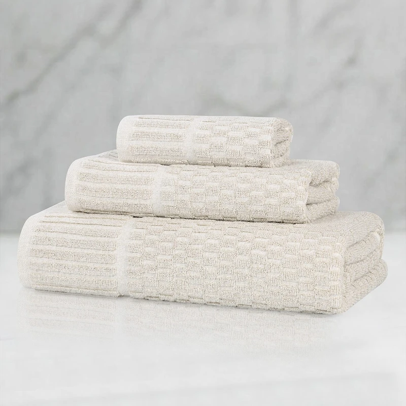SUPERIOR® Juno Collection 3-pc. Quick Dry Geometric Bath Towel Set