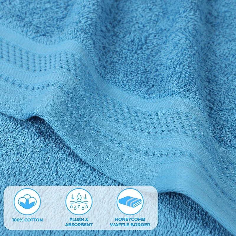 SUPERIOR® Honeycomb Collection | 100% Combed Cotton 6-pc. Quick Dry Solid Bath Towel Set