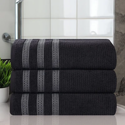 SUPERIOR® Brea Collection | 100% Cotton 3-pc. Quick Dry Geometric Bath Towel