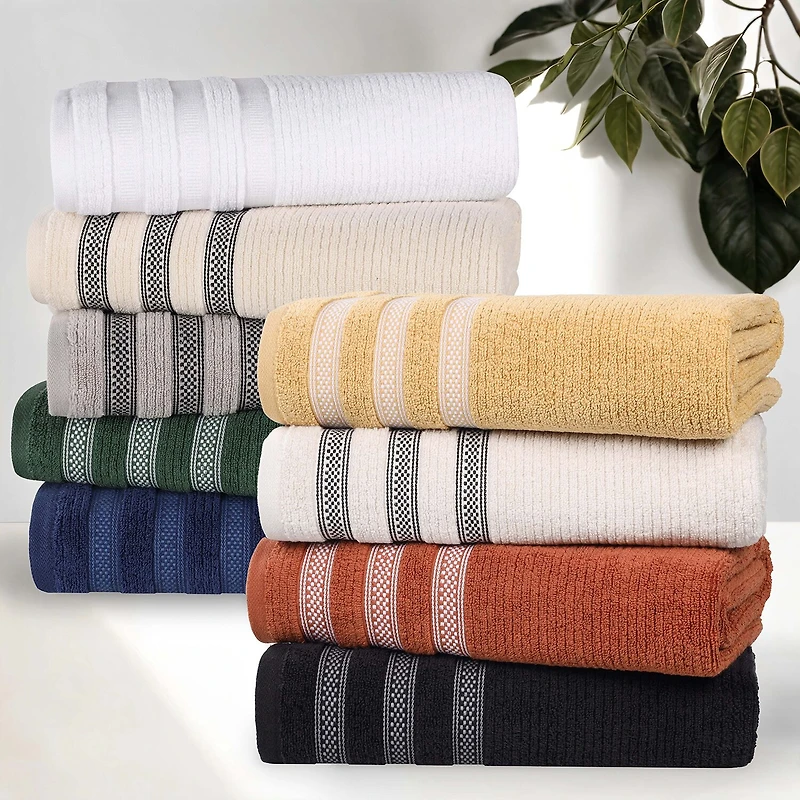 SUPERIOR® Brea Collection | 100% Cotton 3-pc. Quick Dry Geometric Bath Towel