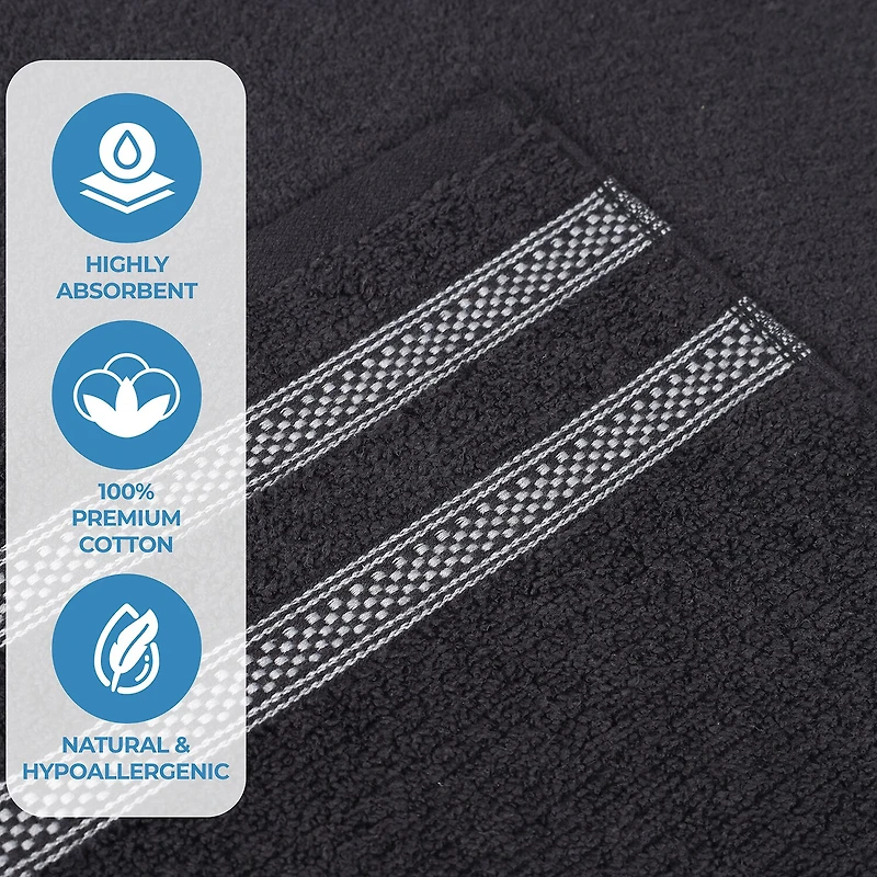SUPERIOR® Brea Collection | 100% Cotton 3-pc. Quick Dry Geometric Bath Towel