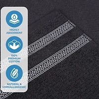 SUPERIOR® Brea Collection | 100% Cotton 3-pc. Quick Dry Geometric Bath Towel