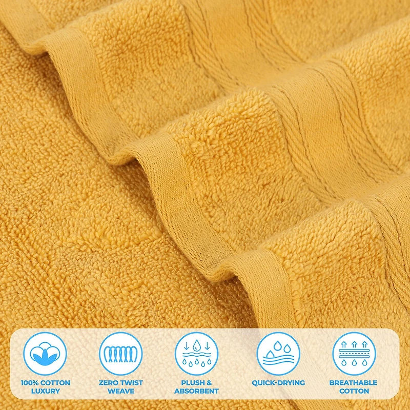 SUPERIOR® Belmont Collection | 100% Cotton 12-pc. Quick Dry Solid Bath Towel Set