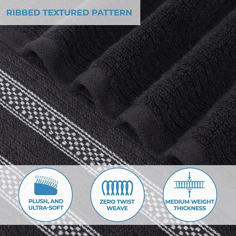 SUPERIOR® Brea Collection | 100% Cotton 3-pc. Quick Dry Solid Bath Towel Set