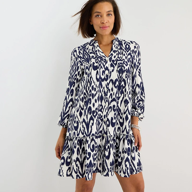 Be by CHETTA B Womens V Neck Long Sleeve Abstract Shift Dress