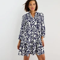 Be by CHETTA B Womens V Neck Long Sleeve Abstract Shift Dress