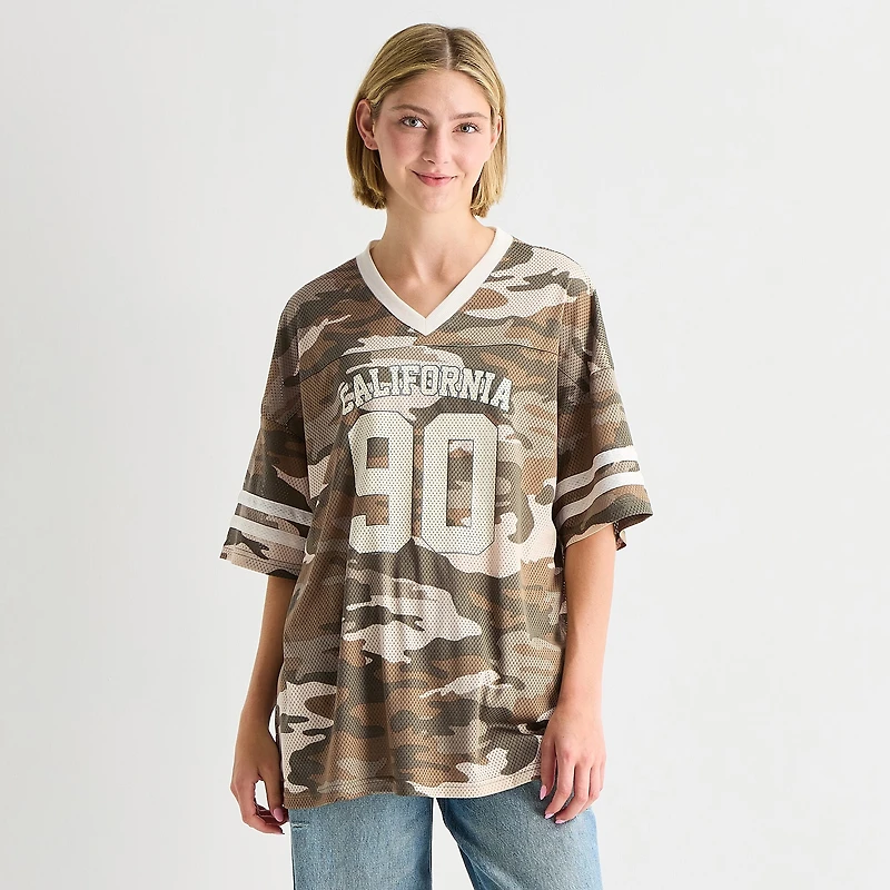 Forever 21 Womens Juniors V Neck Short Sleeve Jersey